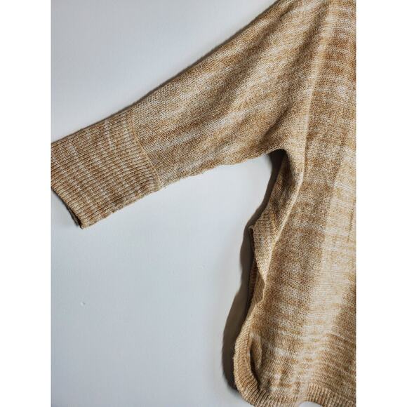Field Flower ANTHROPOLOGIE Sweater Womens Medium Pullover Tan Cowl Neck Brown - Picture 2 of 12